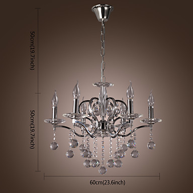 110v-220v chandeliers led crystal chandelier lamps 6 lights in metal, lustres de sala,lustre de cristal