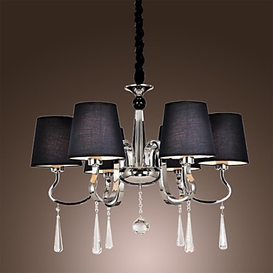 110v-220v classic fabric led modern crystal chandelier with 6 lamps chandeliers,lustres de sala,lustre de cristal