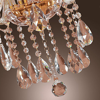 110v-220v gold glass modern crystal led chandelier lamps with 6 lights, lustre de crystal,lustres de cristal
