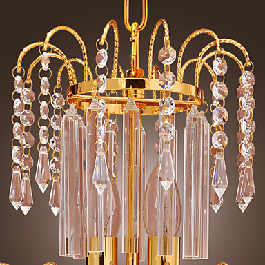 110v-220v gold luxury led modern crystal chandelier lamps with 7 lights lustres de sala,lustre de cristais