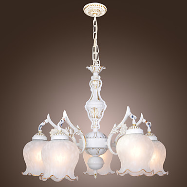 110v-220v white iron big modern led chandelier lamp with 5 lights lighting chandeliers of dinnig living room