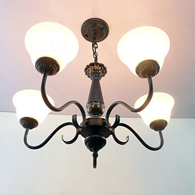 90v-220v 5 lights classical glass painting black led chandelier lamp home chandeliers for dinnig living room
