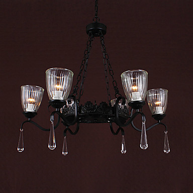 90v-220v black 6 lights up lighting led chandelier home chandeliers for dinnig living room lustre with crystal