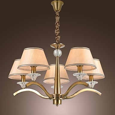 90v-220v classic fabric metal lighting led chandelier with 5 lights chandeliers of dinnig living room lustre