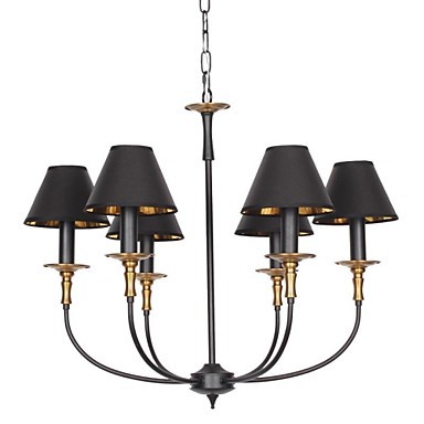 ac110v-220v black vintage led chandelier with 6 lights lamp home lighting chandeliers