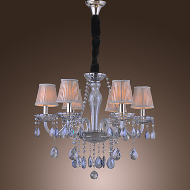 ac110v-220v classic crystal led chandelier lamp with 6 light, lustre de crystal,lustres de cristal