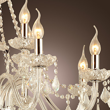 ac110v-220v glass led modern crystal chandelier with 12 lights, lustre de crystal,lustres de cristal - Click Image to Close