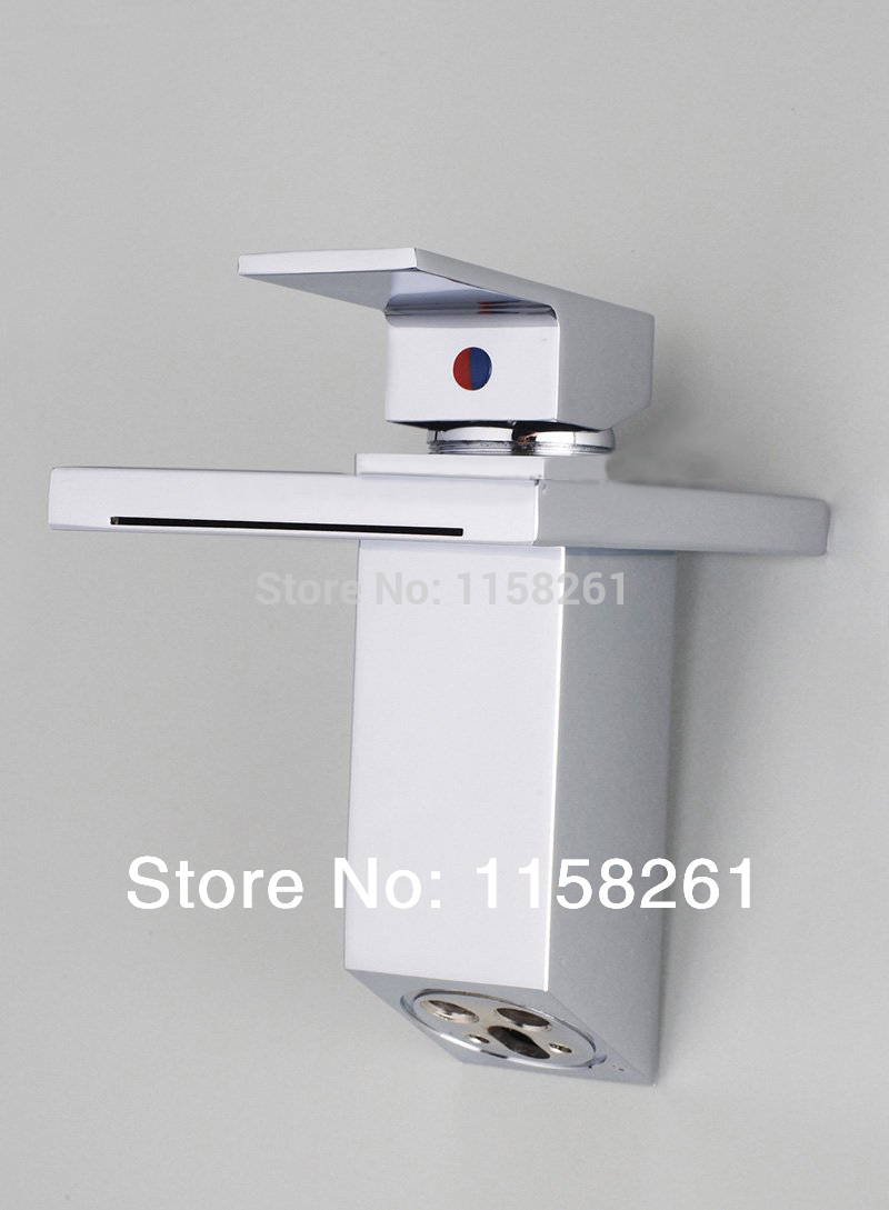 brand new basin sink waterfall tap single lever single hole deck mounted basin waterfall faucet. mixer wf-6086