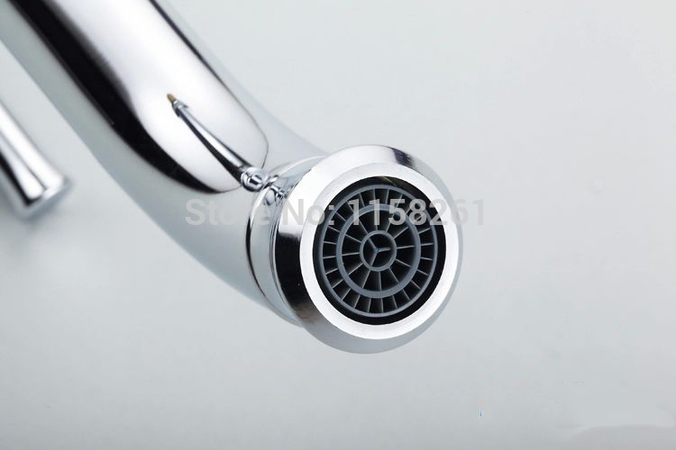 brand new chrome kitchen swivel sink faucet vessel mixer tap brass faucet vanity faucet torneira washbasin hj-9013