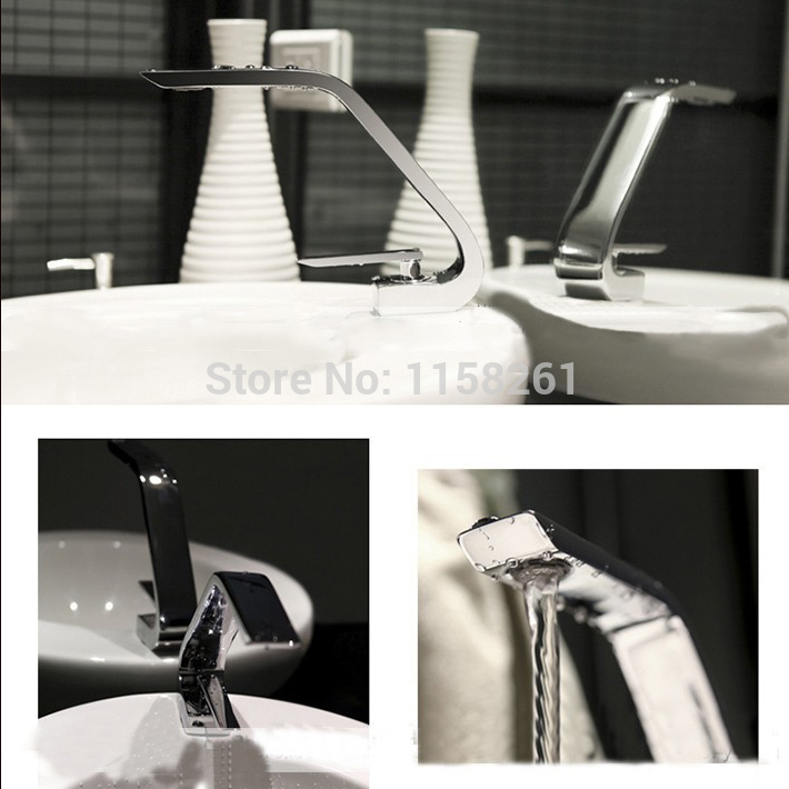 new arrival bathroom deck mount single hole chrome faucet waterfall mixer tap vanity fashion design 408919