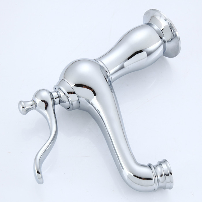 single chrome hole bathroom faucet basin faucets and cold water mixer tap+2 pcs stainless steel hoses hn1177