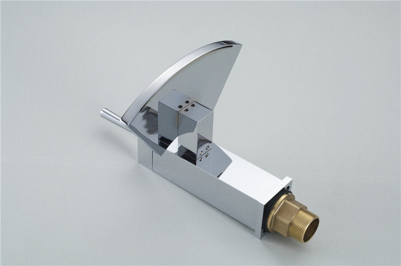 whole and retail promotion chrome finish brass deck mounted waterfall bath basin faucet sink mixer tap 519
