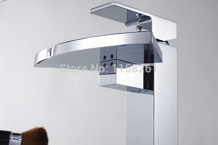whole and retail promotion chrome finish brass deck mounted waterfall bath basin faucet sink mixer tap wf-5089