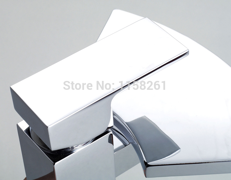 whole and retail promotion chrome finish brass deck mounted waterfall bath basin faucet sink mixer tap wf-5089