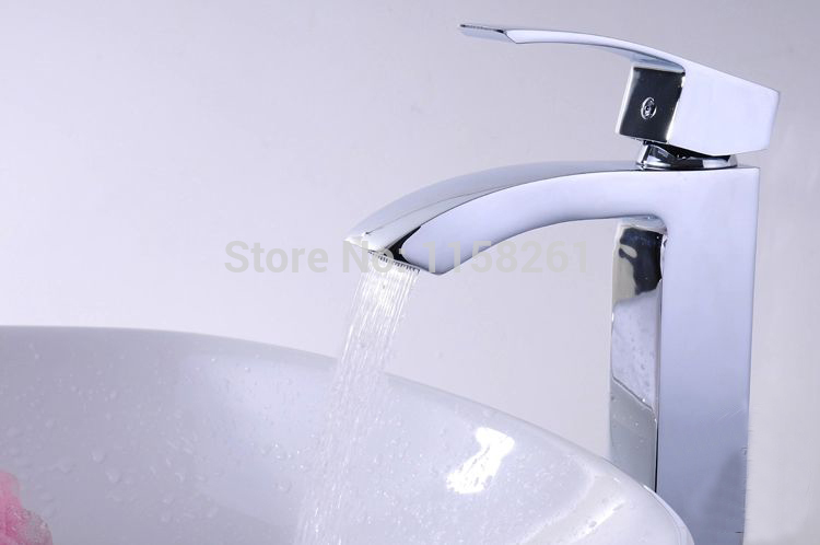 whole and retail promotion deck mounted chrome brass square bathroom basin faucet vanity sink mixertap hj-8070