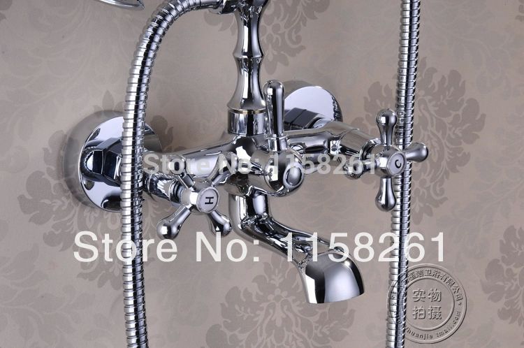 new luxury beautiful and cold device polished chrome wall mounted faucet bathroom mixer tap hj-5031