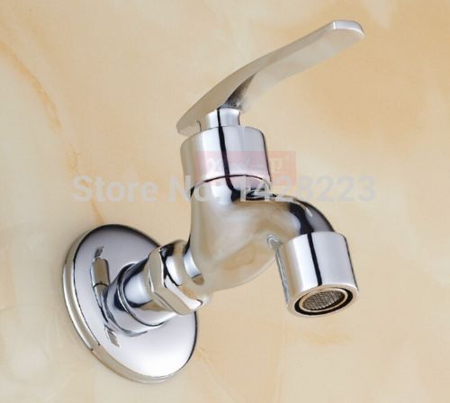 wall mount brass mop pool sink taps polished chrome cold water balcony faucet