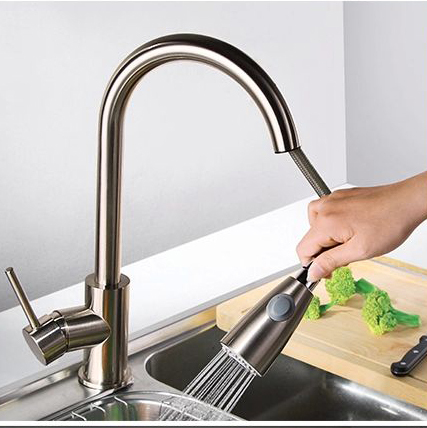 new pull out faucet nickel brushed swivel kitchen sink mixer tap kitchen vanity faucet cozinha 408906b