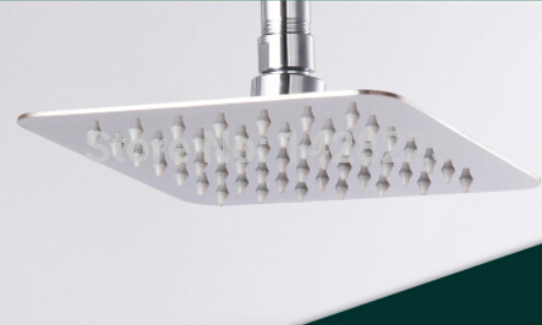 auto-thermostat 8" rainfall shower faucet 6pcs massage jet bathroom shower mixer taps with handshower