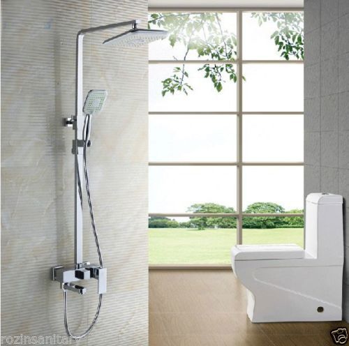 chrome finish swivel tub spout bathroom shower faucet set 8