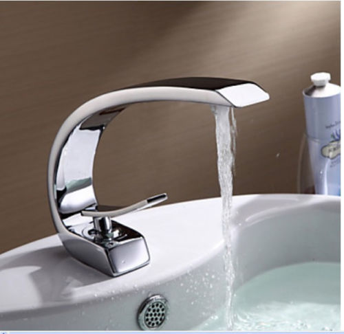 new polished chrome bathroom deck mounted basin sink faucet single lever elegant basin mixer tap
