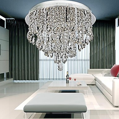 artistic crystal plating modern led crystal ceiling light lamp with 6 lights lustres de cristal