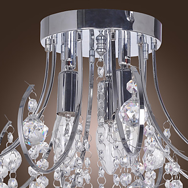 flush mount modern led crystal ceiling light lamp with 3 lights for bedroom living room lustre
