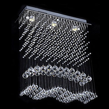 home lighting,led modern crystal ceiling light lamp with 3 lights lustres de cristal