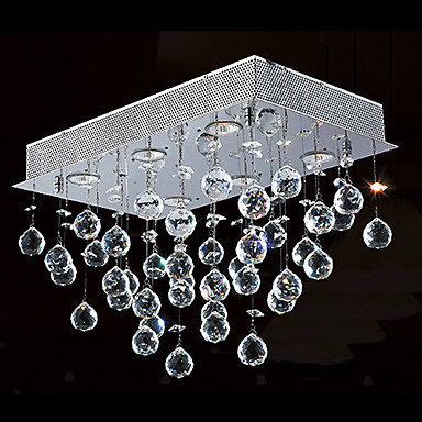 home lighting modern led crystal ceiling light lamp with 6 lights for living room lustres de cristal