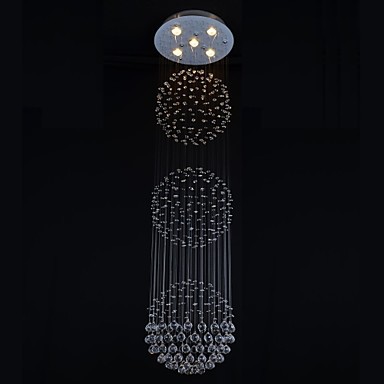 k9 luxury modern led crystal ceiling lamp with 5 lights for living room home lighting light fixtures, lustres de sala teto