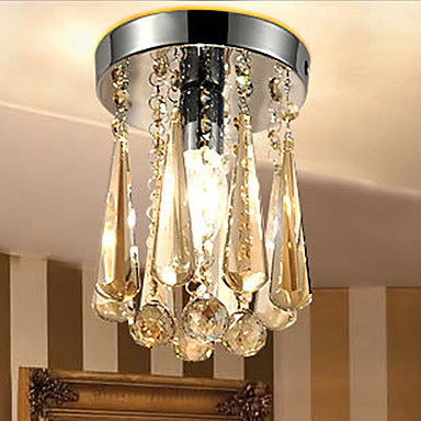 led modern crystal ceiling lights lamp with 1light for living room lustres stainless steel