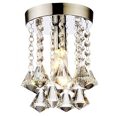 lustres de cristal, modern led crystal ceiling lights lamp with 1 light for living room bedroom lighting