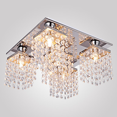 modern crystal ceiling light lamp with 5 lights for living room lustres stainless steel