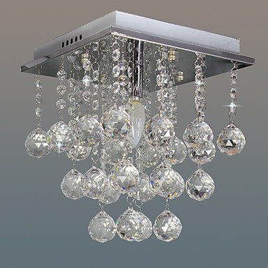 modern led crystal ceiling lights lamp with 1 light for living room lustre de cristal