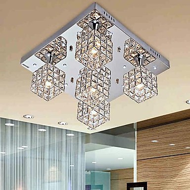 simple modern artistic led crystal ceiling light lamp with 5 lights for living room home lighting lustres