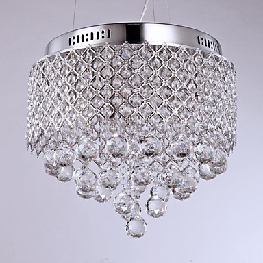 stainless steel modern led crystal ceiling light lamp with 4 lights for living room lustres de cristal