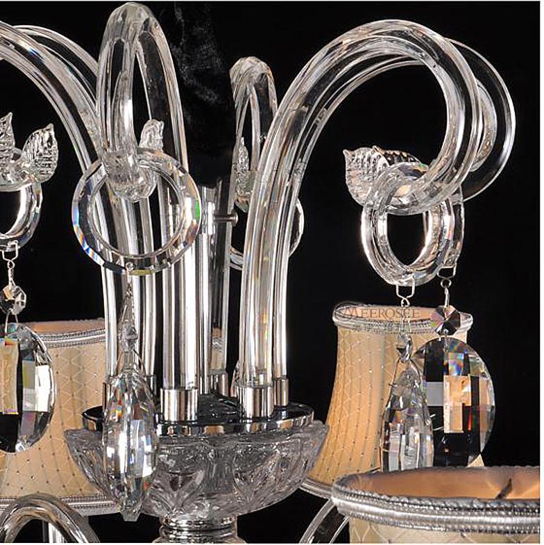 10 arms glass chrystal chandelier lustre with lampshades e14 lampholders home lighting md80347 d810mm h680mm