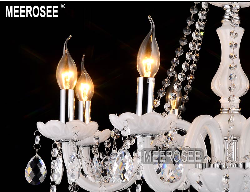 8 lights modern white crystal chandelier light elegant cristal lustres premium quality light fixtures fast md801 - Click Image to Close