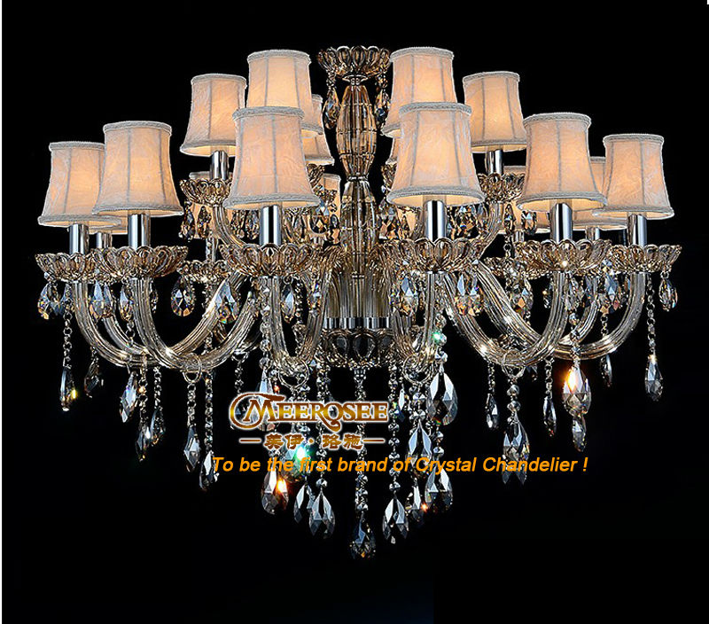 foyer galaxy crystal chandelier light fixture cognac glass chrystal suspension decorative lighting md8577-l18 - Click Image to Close