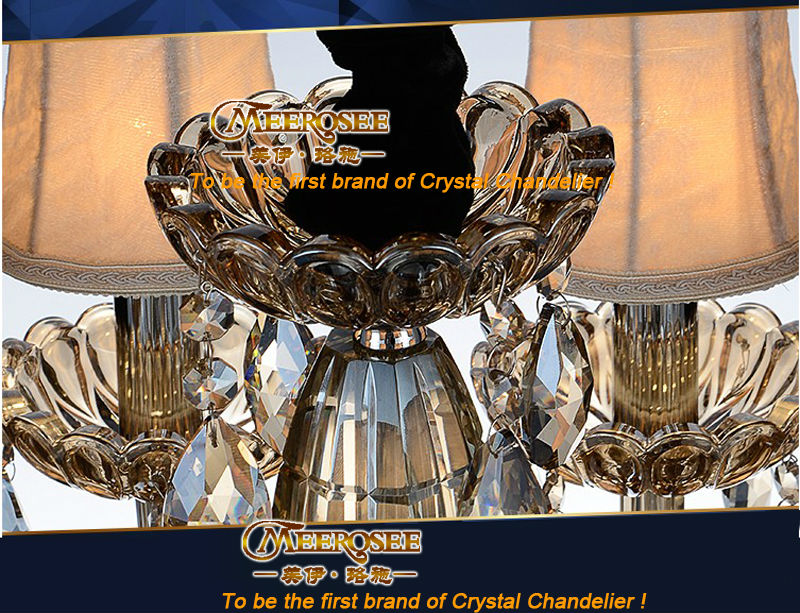 foyer galaxy crystal chandelier light fixture cognac glass chrystal suspension decorative lighting md8577-l18
