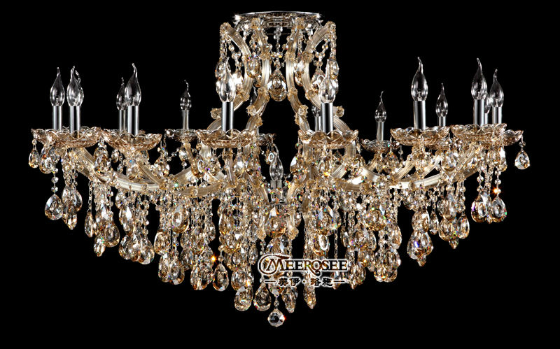 large cognac glass crystal chandeliers light fixture el maria theresa crystal light 17 lamps md8477 d1200mm h800mm