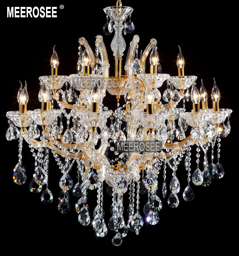 maria theresa clear with gold crystal chandeliers of living hanging lamp large crstal light fixture dining with 18 arms md7001