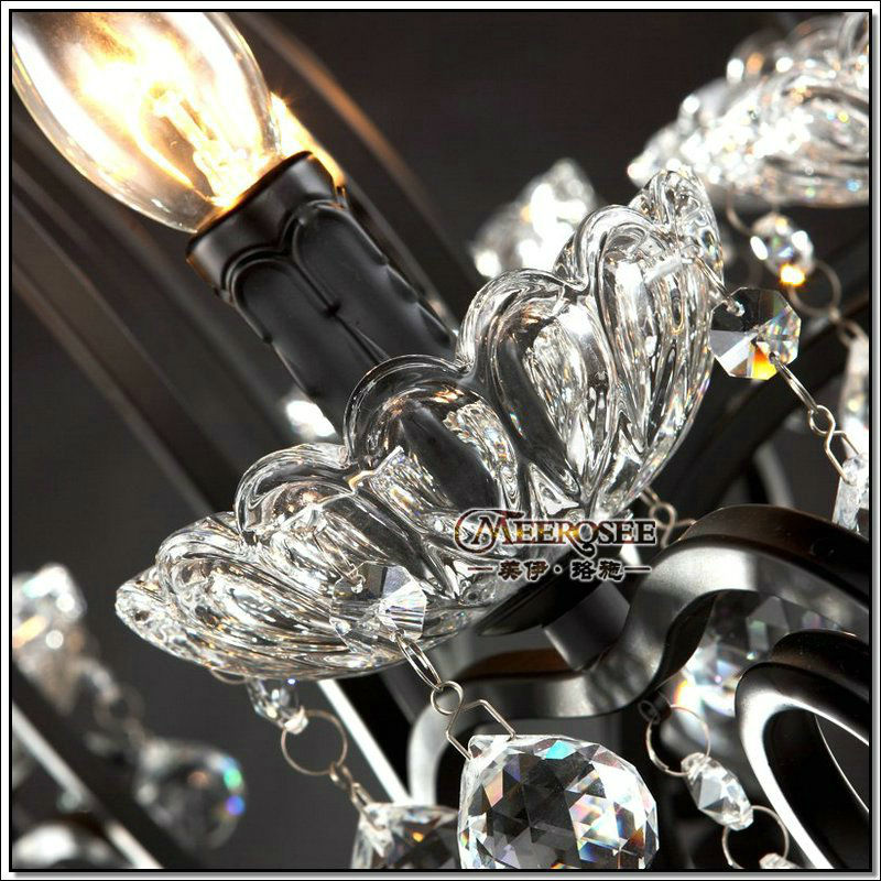 french vintage black chandelier crystal light fixture black lustre crystal hanging chandelier lighting md88010 d750mm h730mm - Click Image to Close