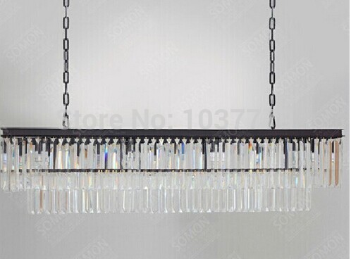 l800mm*300*330mm size vintage odeon clear glass k9 rectangular chandelier