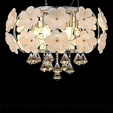 crystal led modern pendant light lamp decorated with blossome ,luminarias lustre de cristal e pendentes
