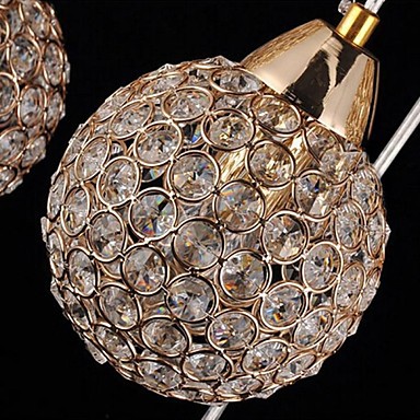 golden led modern crystal pendant light lamp with 8 lights for living dining room ,luminaire lustres de sala cristal