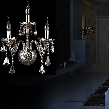 arandela de, modern led crystal wall light lamp with 3 lights for home, wall sconce