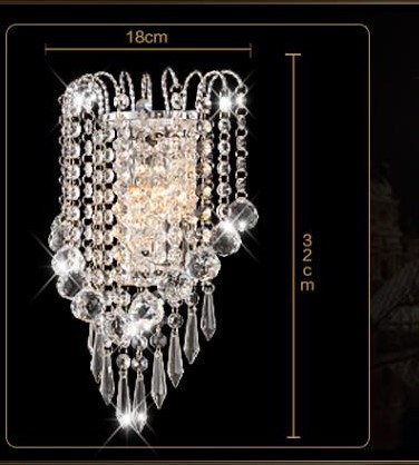 artistic stainless steel plating modern led crystal wall light lamp for home wall sconce