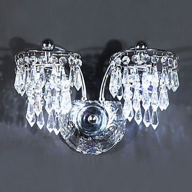 chrome finished crystal modern led wall lamps light for bedroom home lighting,lustres wall sconce