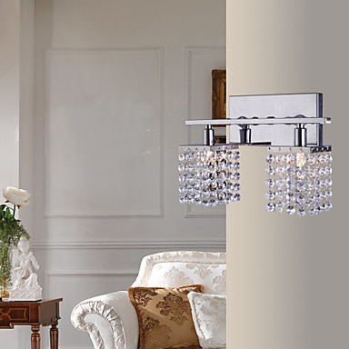 g9 modern crystal led wall light lamp with 2 lights for livng room home lighting wall sconce